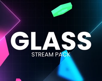 Animated Glass Stream Overlay Package | Modern Twitch Overlays | Minimalist Pack | Alerts, Webcam Overlays, OBS Scenes, Transitions, Panels