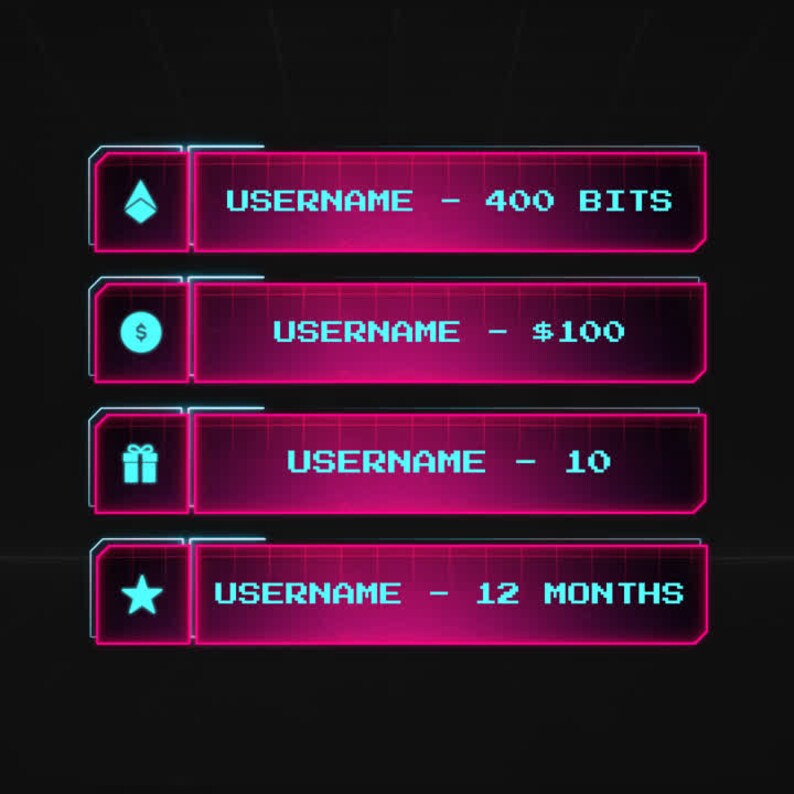 Arcade Animated Stream/twitch Overlays Pack | Retro Gaming Streamer ...