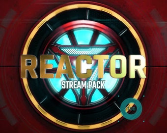 Reactor Animierter Strom/Twitch Overlays Pack |  Roboter / Rüstung Luftschlangen-Paket | Warnungen, Webcam-Overlays, OBS-Szenen, Übergänge, Panels
