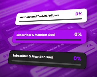 Multiplatform Goal Bar/Twitch/YouTube/Streamlabs. Customisable Widget for Stream |  Show your Twitch & YouTube Stream Goals