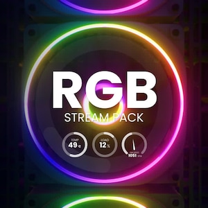 RGB Animated Stream/Twitch Overlays Pack |  Technology/RGB Streamer Pack | Alerts, Webcam Overlays, OBS Scenes, Transitions, Panels