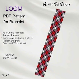 PDF ビーズルームブレスレット幾何学模様、ミユキデリカ PDF パターン、ビーズの即時ダウンロード G_27