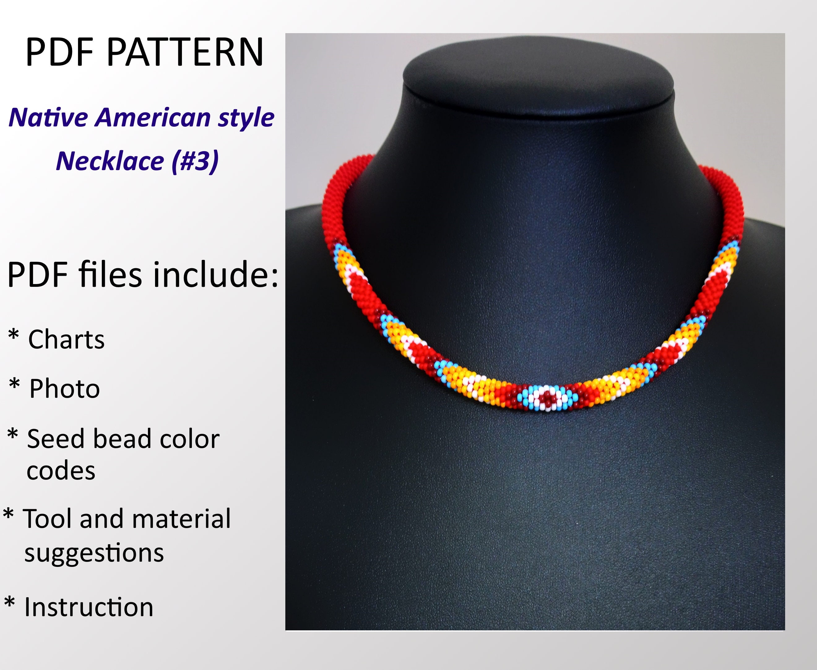 35 Beaded Crochet Patterns to Add Sparkle, Texture, and Giftable Charm 30 Beaded Crochet Necklace Pattern: Native American Style