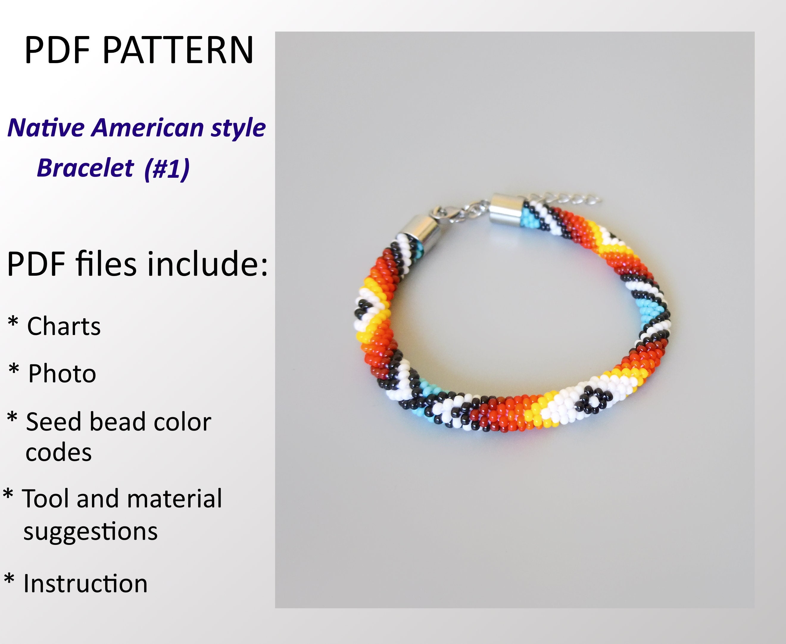 35 Beaded Crochet Patterns to Add Sparkle, Texture, and Giftable Charm 32 Beaded Crochet Bracelet Pattern: Native American Inspired