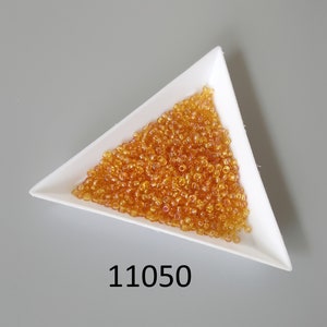 11050 Seed Beads size 10/0, Traditional Czech Preciosa rocailles seed beads 10g, embroidery beads, Transparent Topaz AB