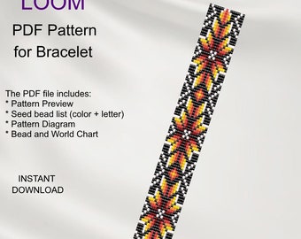 Ethnic Inspired Beaded Bracelet Pattern: Miyuki Delica LOOM (PDF Pattern) N_41
