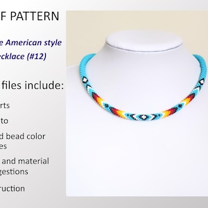 May include: A turquoise beaded necklace with a Native American style design. The necklace features red, yellow, white, and black beads in a geometric pattern.