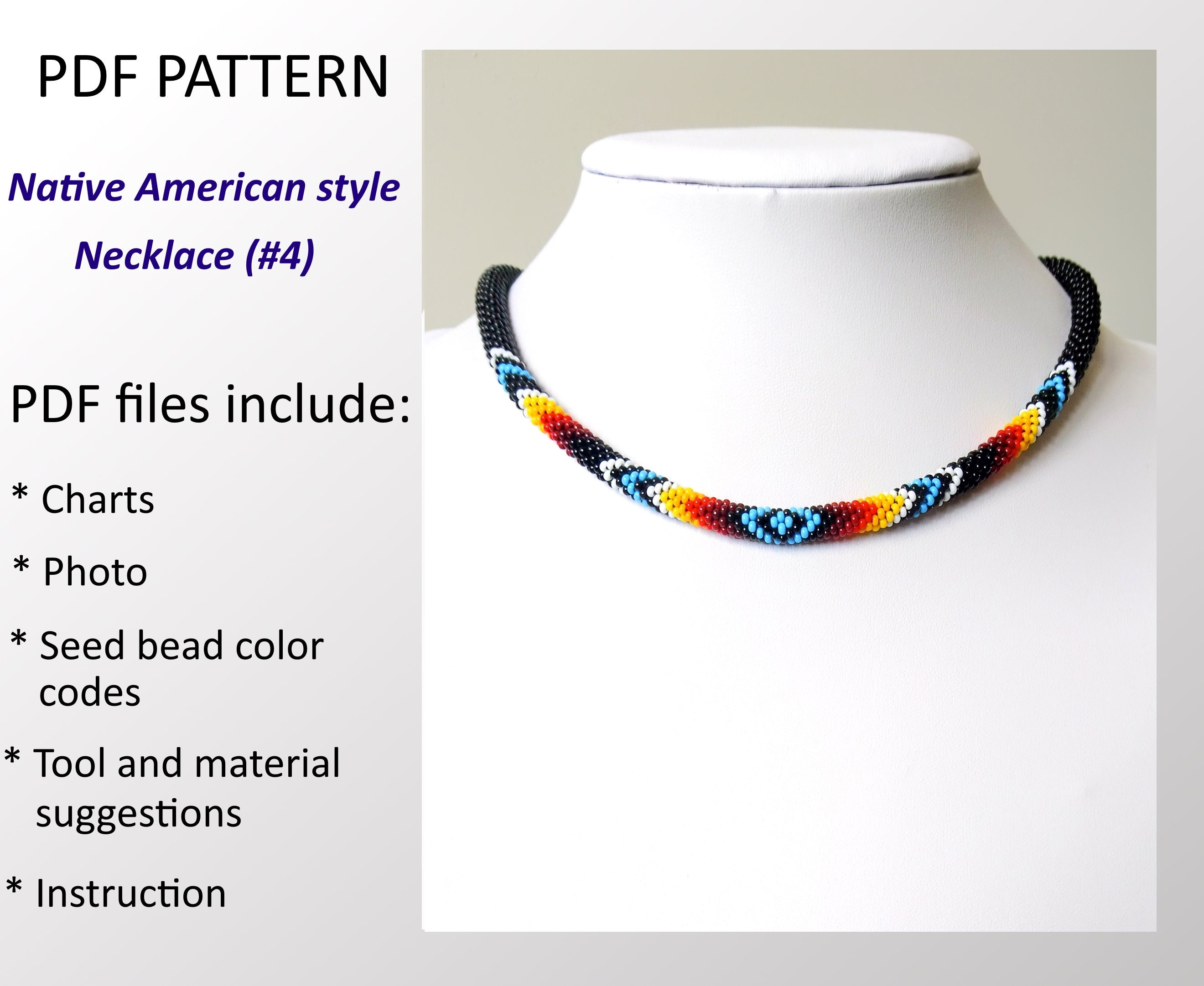 35 Beaded Crochet Patterns to Add Sparkle, Texture, and Giftable Charm 35 Beaded Crochet Necklace Pattern: Native American Style