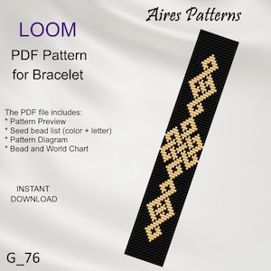 PDF ビーズルームブレスレット幾何学模様、ミユキデリカ PDF パターン、ビーズの即時ダウンロード G_76