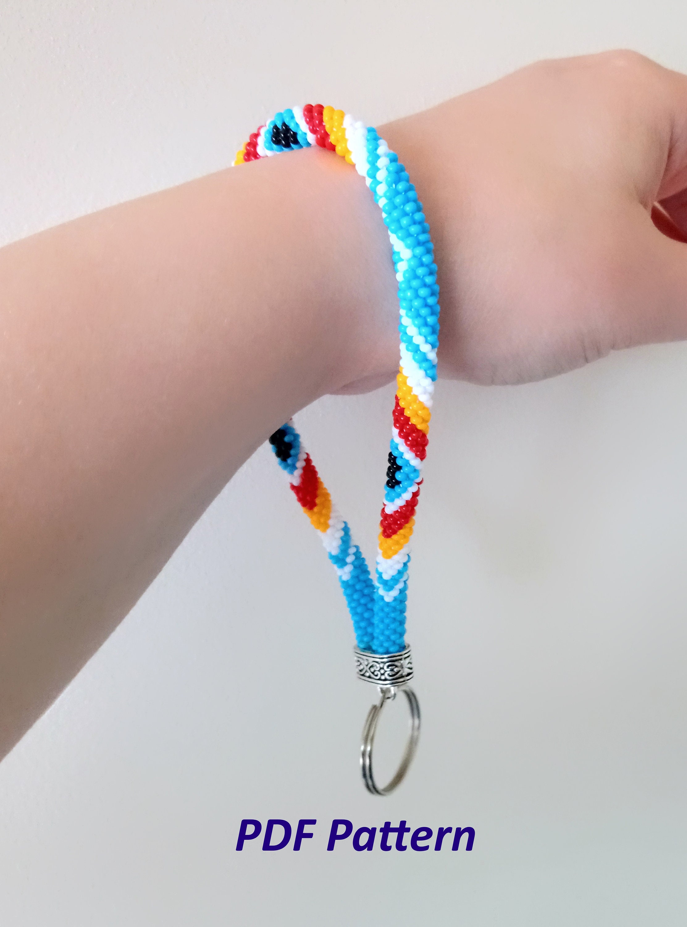 Wrist Keychain Pattern Beaded CROCHET Wristlet Keychain Pattern: Native American Style (PDF ...