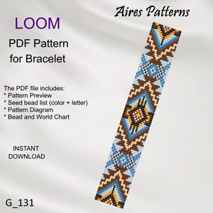 PDF pattern Bead loom Geometric bracelet, Miyuki Delica PDF Pattern, Beading instant download G_131