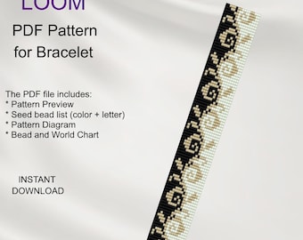 Flower Bead LOOM Bracelet Pattern: Miyuki Delica PDF (Digital Download) F_7