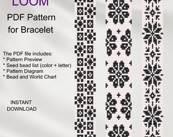 Miyuki Delica Bead Loom Bracelet Patterns: Set of 3 (PDF Download) S_48