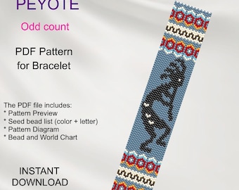PDF Peyote bracelet Odd Count pattern, Koko Ethnic Inspired  Miyuki Delica PDF Pattern, Beading instant download PN_12