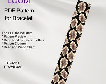 Snake Skin LOOM Bead Bracelet Pattern (PDF Download) A_10