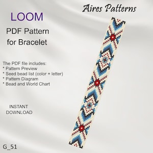 PDF ビーズ ルーム ブレスレット 幾何学模様、ミユキ デリカ PDF パターン、ビーズの即時ダウンロード G_51