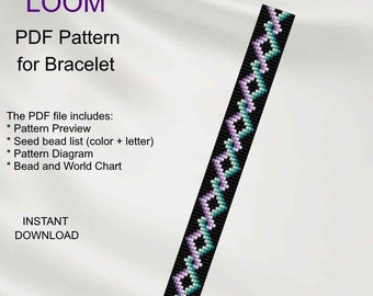 Patroon kralenarmband: geometrische Miyuki Delica (pdf-patroon) G_35