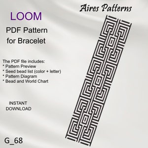 PDF ビーズルーム 幾何学模様のブレスレット、ミユキデリカ PDF パターン、ビーズの即時ダウンロード G_68