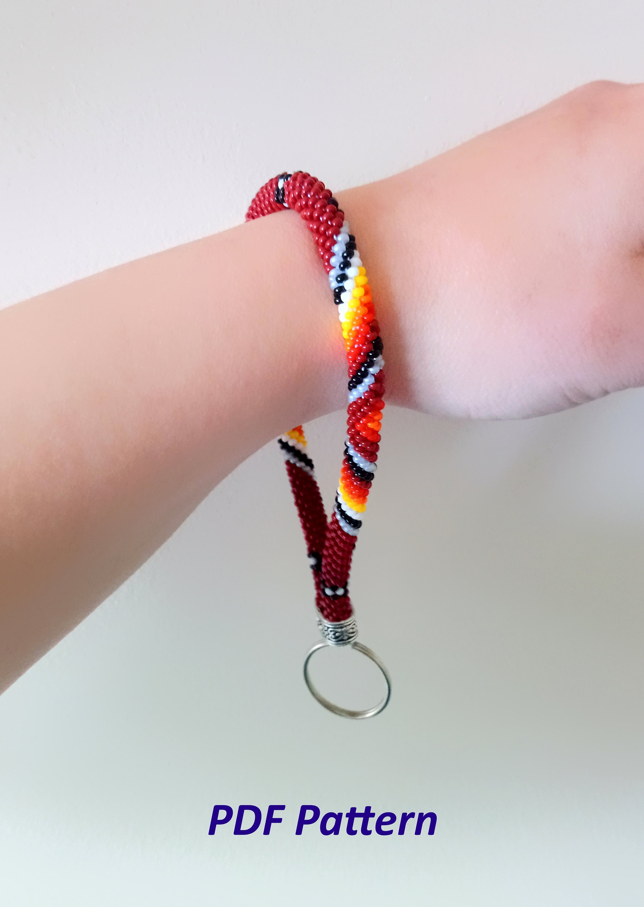 Wrist Keychain Pattern Beaded CROCHET Wristlet Keychain Pattern: Native American Style (PDF ...
