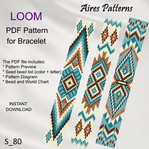 Set of 3 Ethnic Inspired Miyuki Delica Bead Loom Bracelet Patterns (PDF Download) S_80