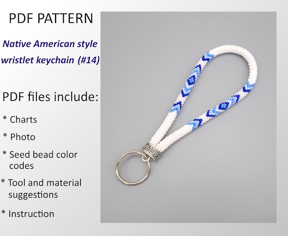 Beaded CROCHET Wristlet Keychain Pattern: Native American Style (PDF Pattern) #14