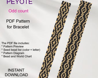 PEYOTE Bracelet Pattern Set, Geometric Miyuki Delica Beading (PDF Pattern) S_66