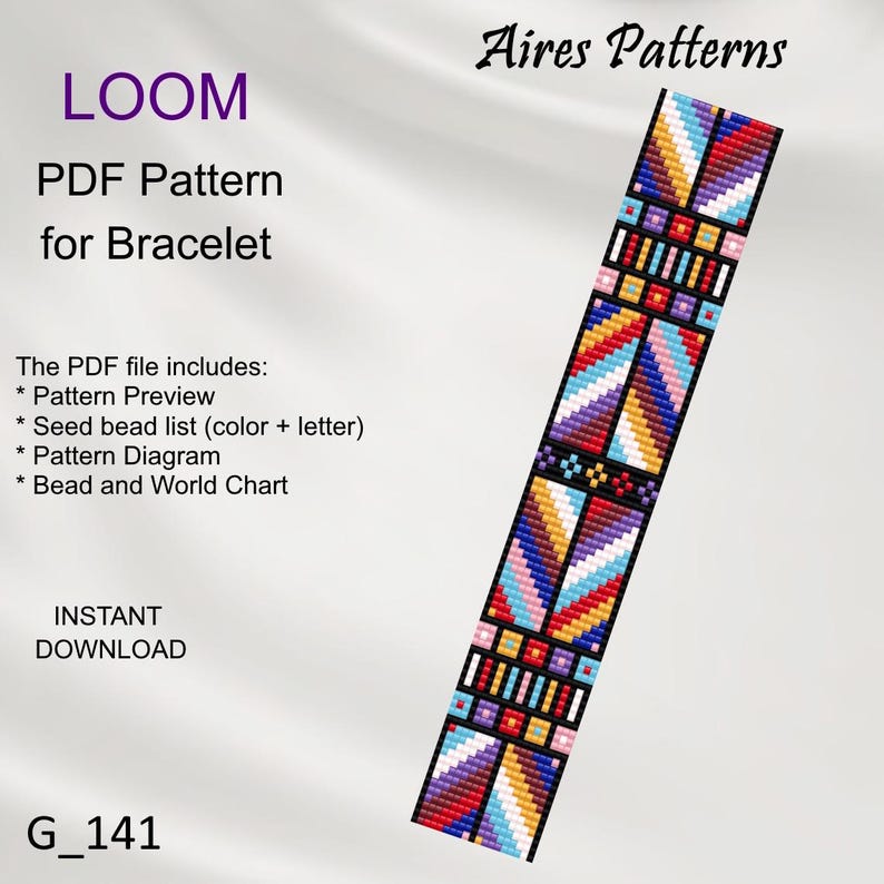 Bead List.pdf Geometric Bead LOOM Bracelet Pattern: Miyuki Delica PDF (instant ...