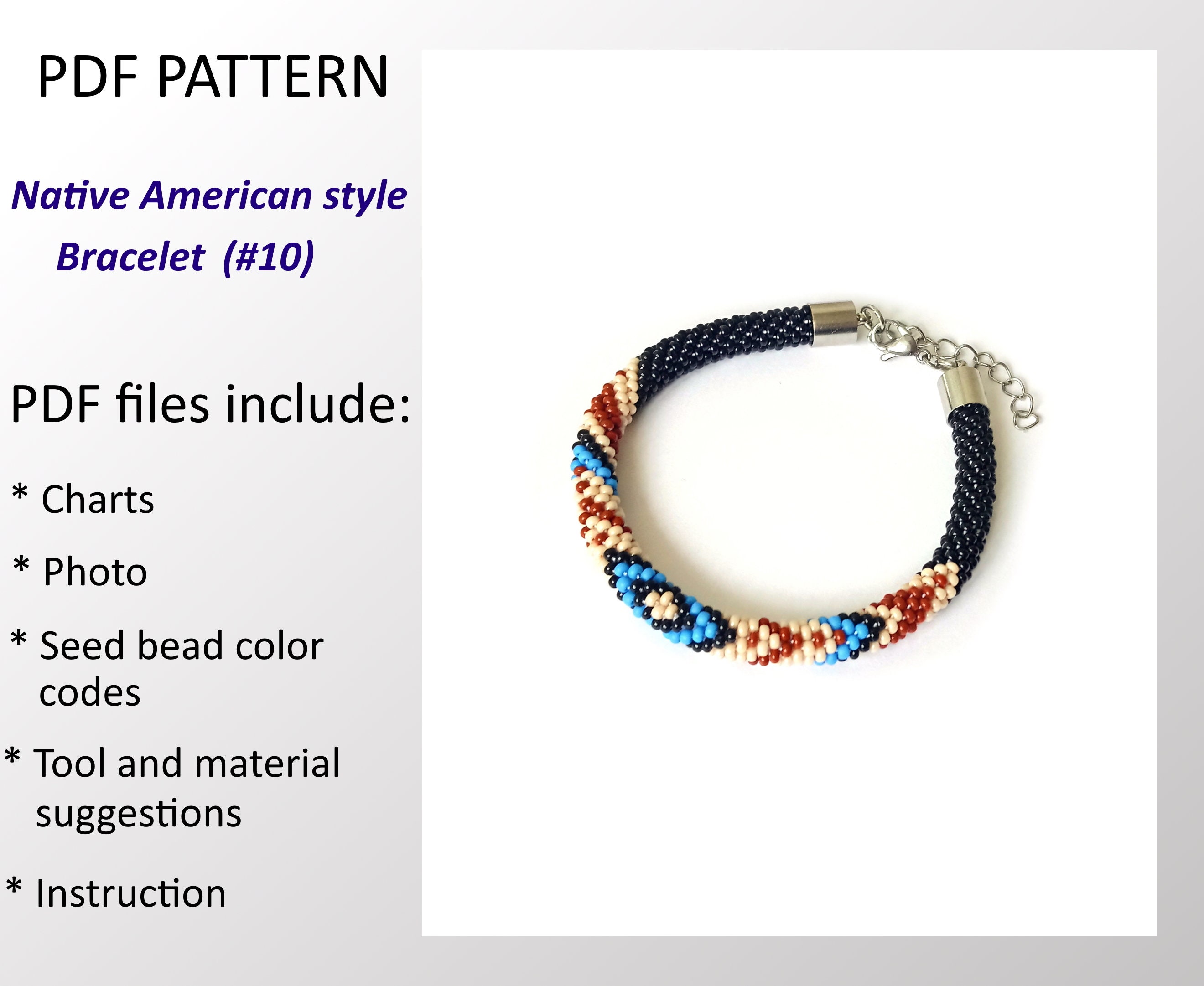 35 Beaded Crochet Patterns to Add Sparkle, Texture, and Giftable Charm 33 Beaded Crochet Bracelet Pattern: Native American Style #10