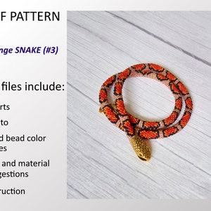 CROCHET PDF Pattern Snake Necklace, Bead crochet Pattern Beadwork Necklace, Snake design DIY pattern #3