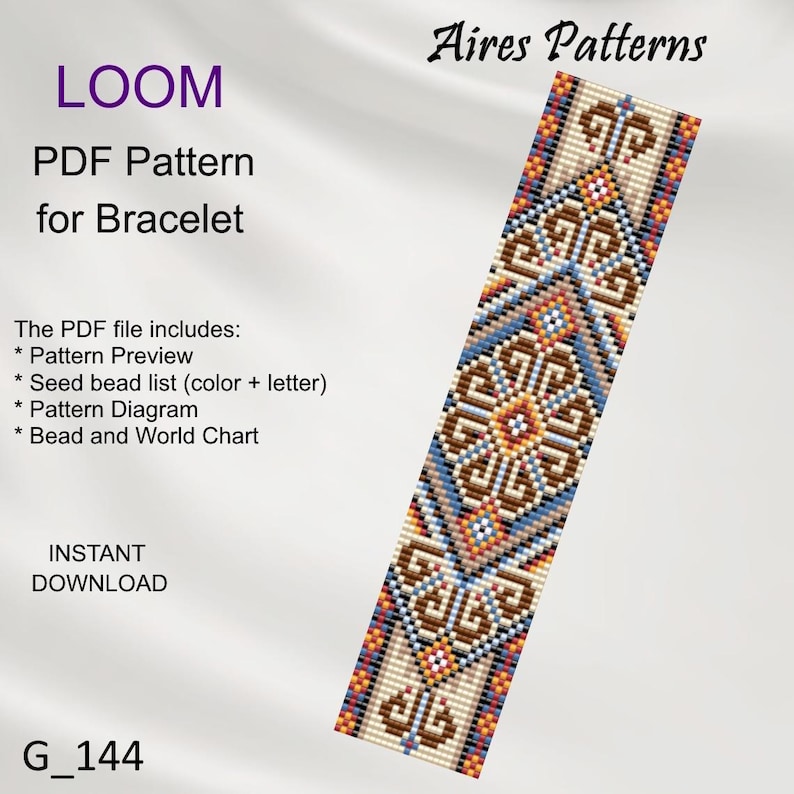 Bead List.pdf Geometric Bead LOOM Bracelet Pattern: Miyuki Delica PDF Instant ...