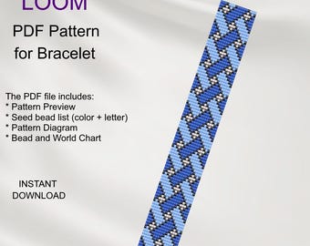Kralenweefgetouw armbandpatroon: geometrische Miyuki Delica (pdf-download)G_85