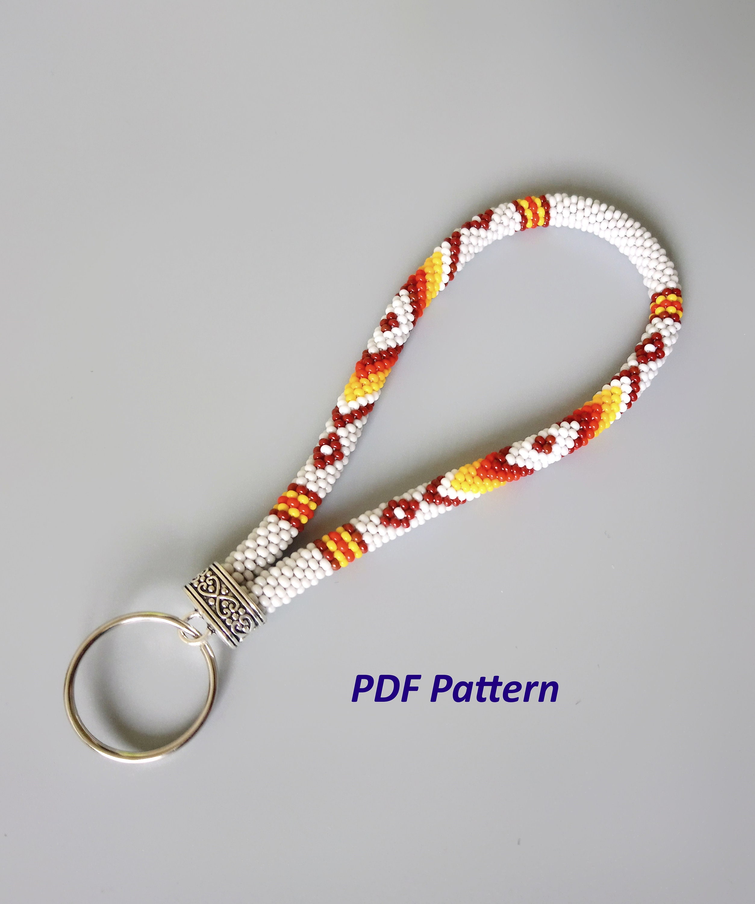 Wrist Keychain Pattern Beaded CROCHET Wristlet Keychain Pattern: Native American Style (PDF ...