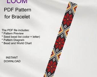 Mönster till armband med blompärlor: Miyuki Delica PDF (nedladdning direkt) F_3