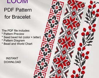 Ethno Perlen Loom Armband Muster, Miyuki Delica (PDF Download) S_72