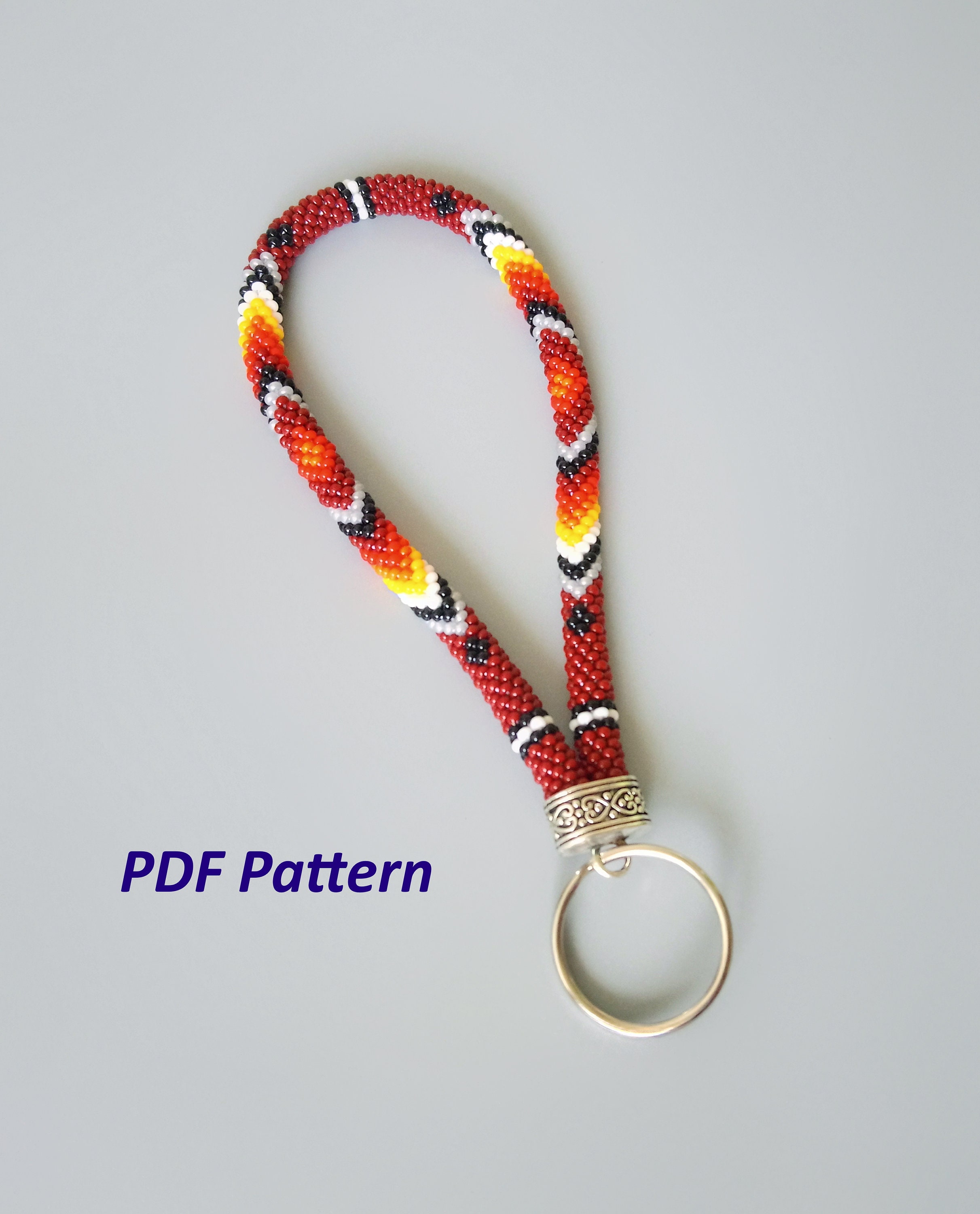 Wrist Keychain Pattern Beaded CROCHET Wristlet Keychain Pattern: Native American Style (PDF ...