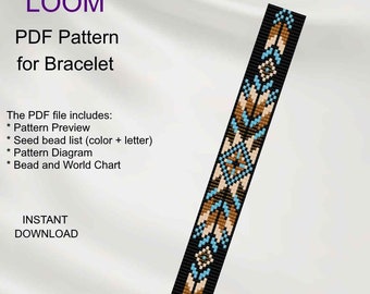 Ethnic Inspired Bead LOOM Bracelet Pattern: Miyuki Delica (PDF Pattern) N_51