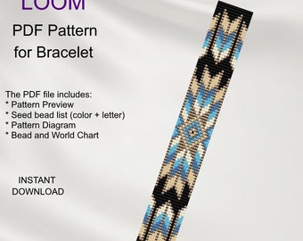 Bead LOOM Bracelet Pattern: Ethnic Inspired (PDF Download) N_34