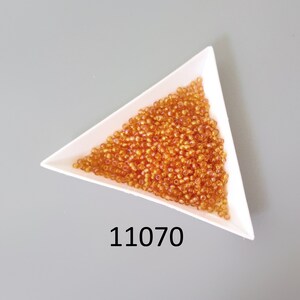 11070 Seed Beads size 10/0, Traditional Czech Preciosa rocailles seed beads 10g, Transparent Light Topaz AB