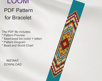 Bead LOOM Bracelet Pattern: Ethnic Inspired (PDF Pattern) N_71
