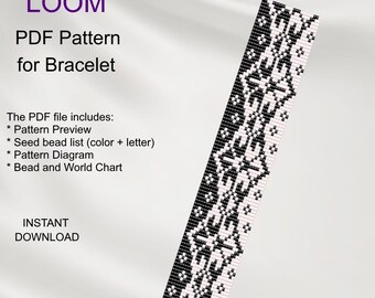 Mönster för armband med blompärlor: Miyuki Delica PDF (nedladdning direkt) F_30