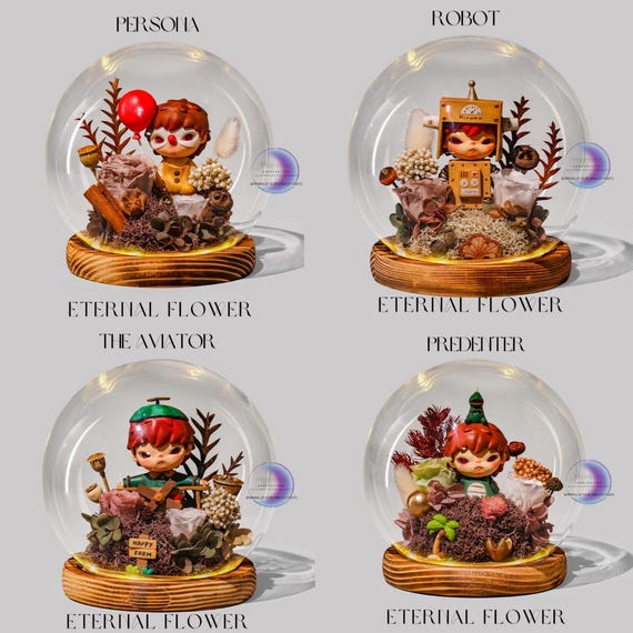 Hirono Little Mischief Preserved Flower With LED Light - Birthday