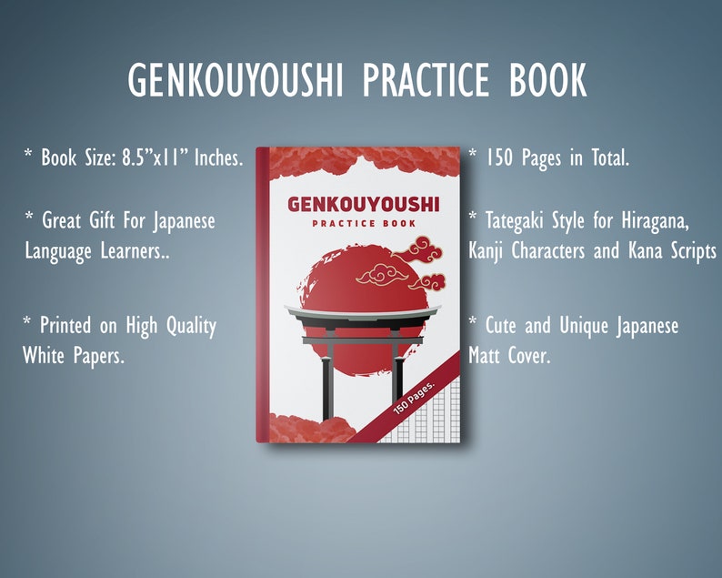 Printable Genkouyoushi Practice Book Japanese Tategaki Style - Etsy