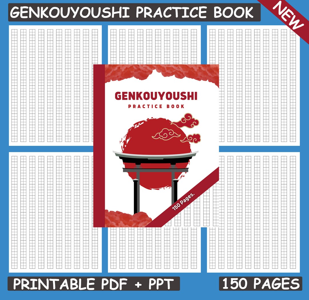 Printable Genkouyoushi Practice Book Japanese Tategaki Style - Etsy