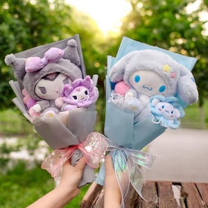 Sanrio Animal Big Plush Flower Bouquet | Handmade Flower Arrangement | Cartoon Character Flower Plush Bouquet | Gifts for Her | Plush Toys