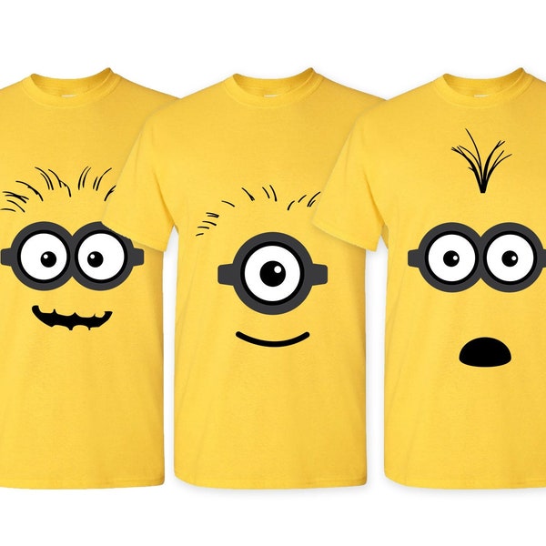 Fichiers de coupe de 3 pièces Minions | Cricut | Camée Silhouette | Fichiers de coupe Svg | Fichiers numériques | PDF | Eps | DXF | PNG | Sbires