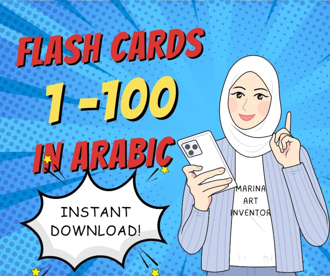 Printable Flashcards 1100 in Arabic Fun Educational Activity for