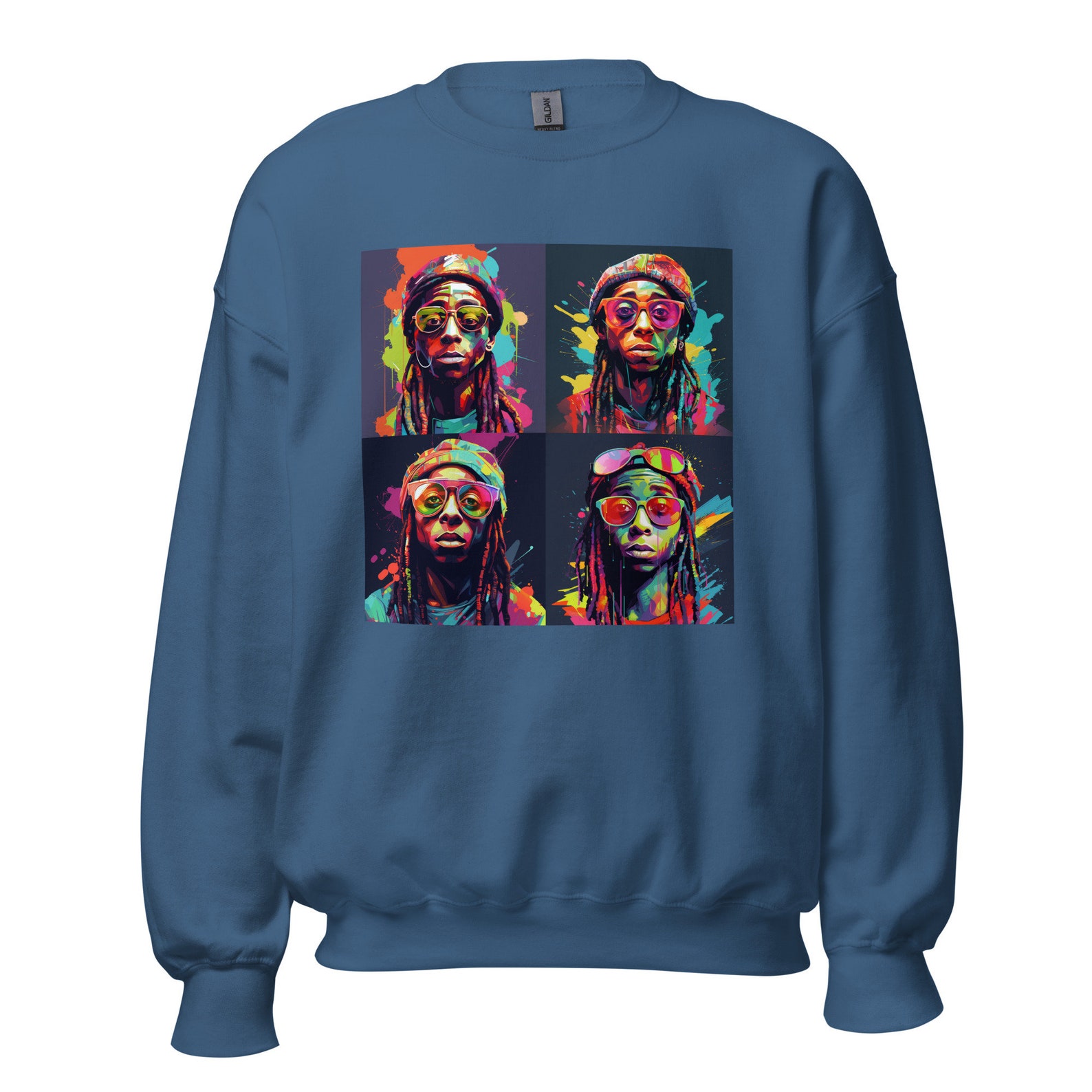 Lil Wayne Graphic Crewneck Colorful Weezy Sweatshirt Unique Lil Wayne ...