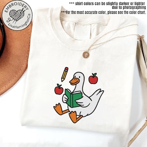 Camisa bordada do Clube de Professores Goose, Camisa bordada de volta às aulas para professores, Presente para professores, Camisa fofa para professores, Agradecimento aos professores