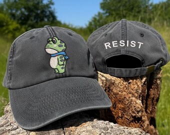 Portland Frog Resist Embroidered Hat, Resistance Embroidered Hat