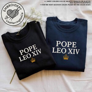 Embroidered Pope Leo XIV Washed Shirt, Vatican Catholic Shirt, Christian Quote, The People&#39;s Pope Shirt, Vatican Catholic, Religious Gift